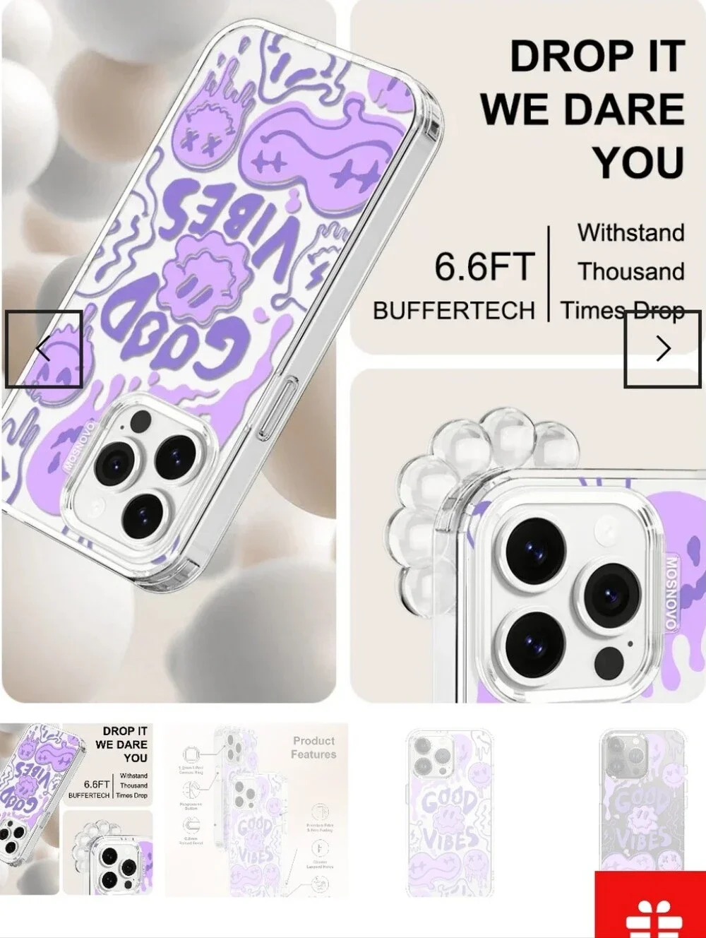 Good Vibes Purple Phone Case -  iPhone 14  Case MOSNOVO